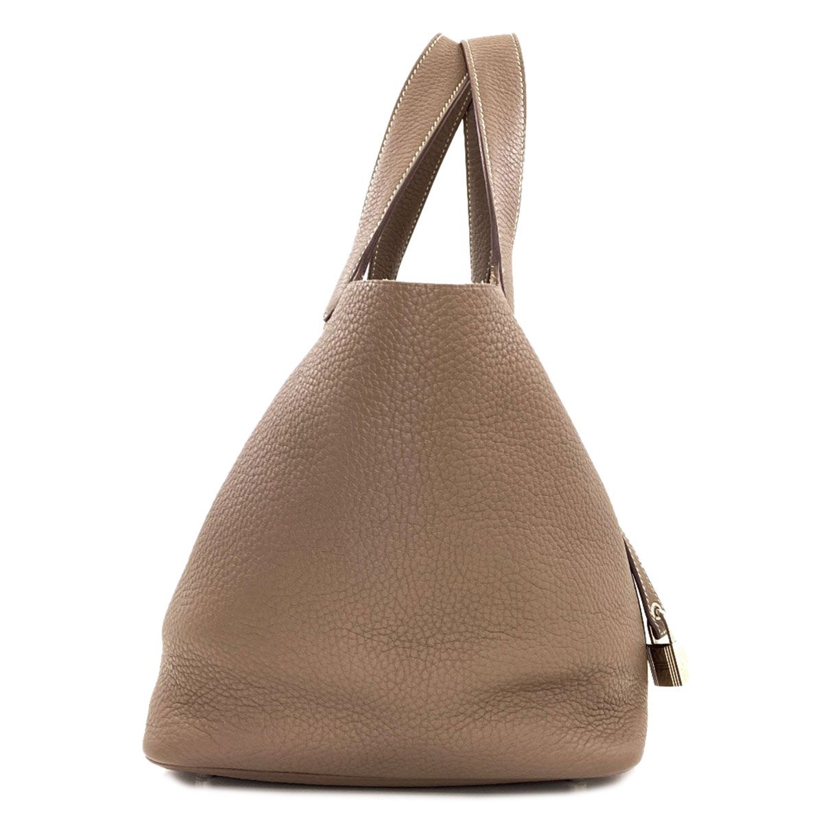 Hermes Picotin Lock MM Etoupe Silver Handbag Taurillon