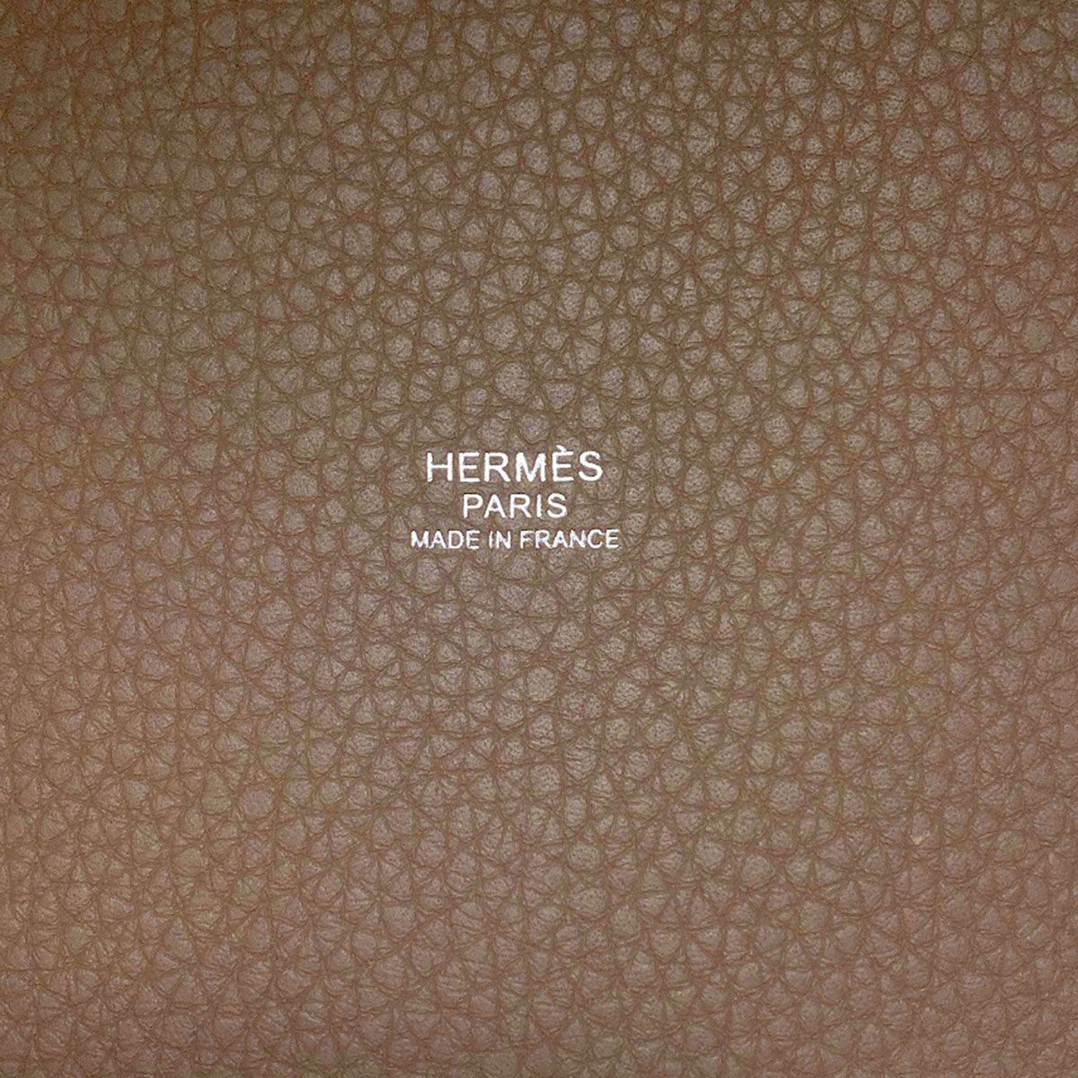 Hermes Picotin Lock MM Etoupe Silver Handbag Taurillon