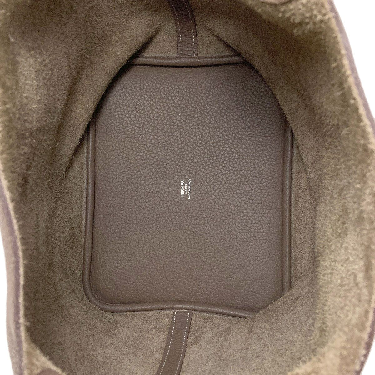 Hermes Picotin Lock MM Etoupe Silver Handbag Taurillon