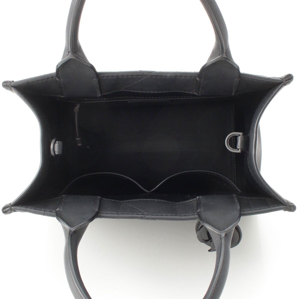 Dior Leather Micro Cannage Book Tote So Black Small