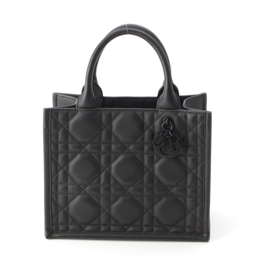 Dior Leather Micro Cannage Book Tote So Black Small