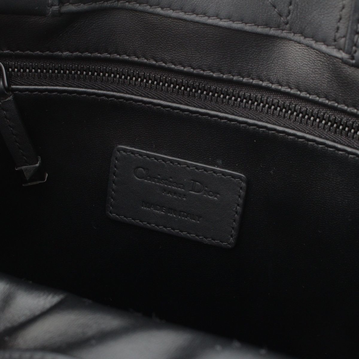 Dior Leather Micro Cannage Book Tote So Black Small