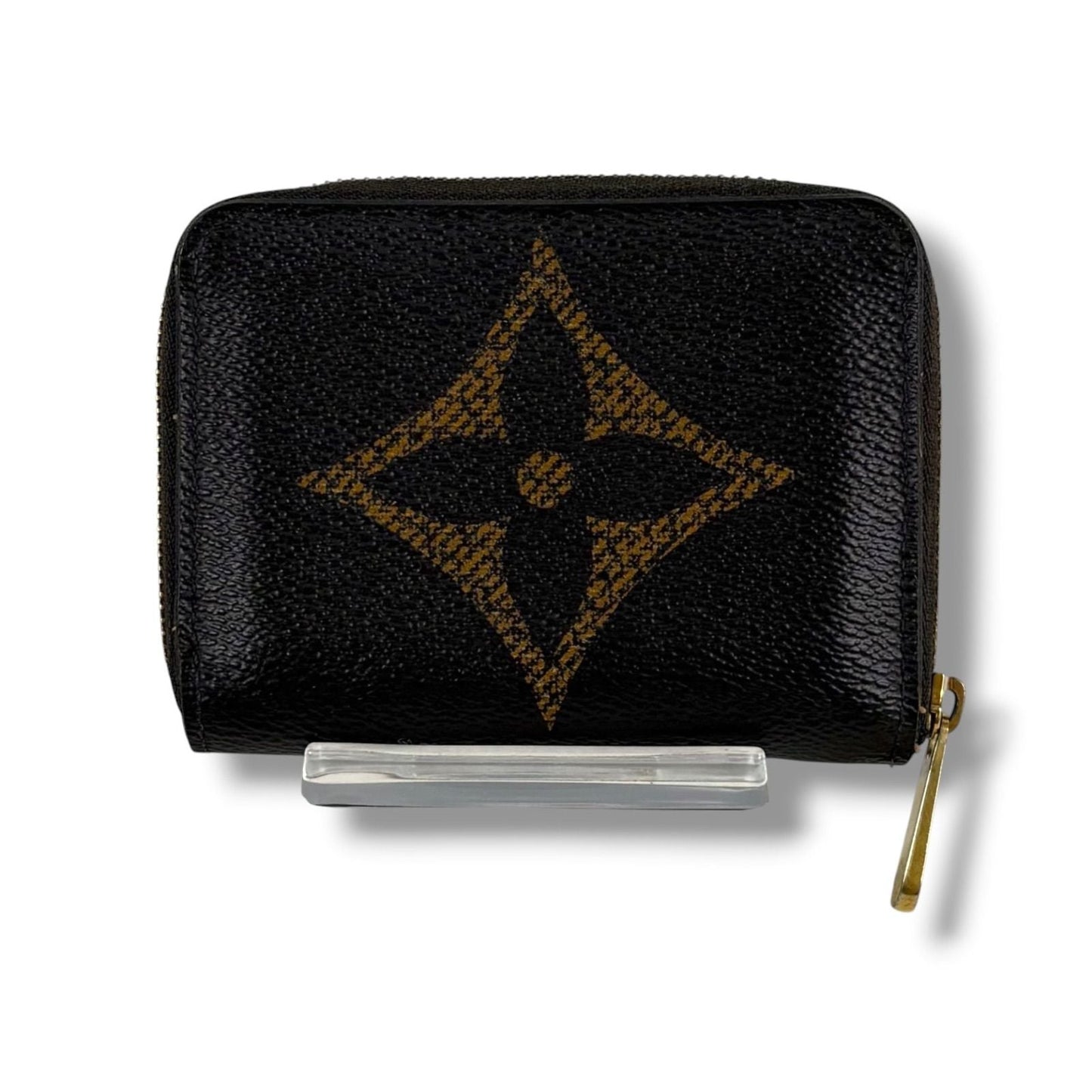 Louis Vuitton Monogram Giant Zippy Coin Purse Fragment Case Brown Lambskin