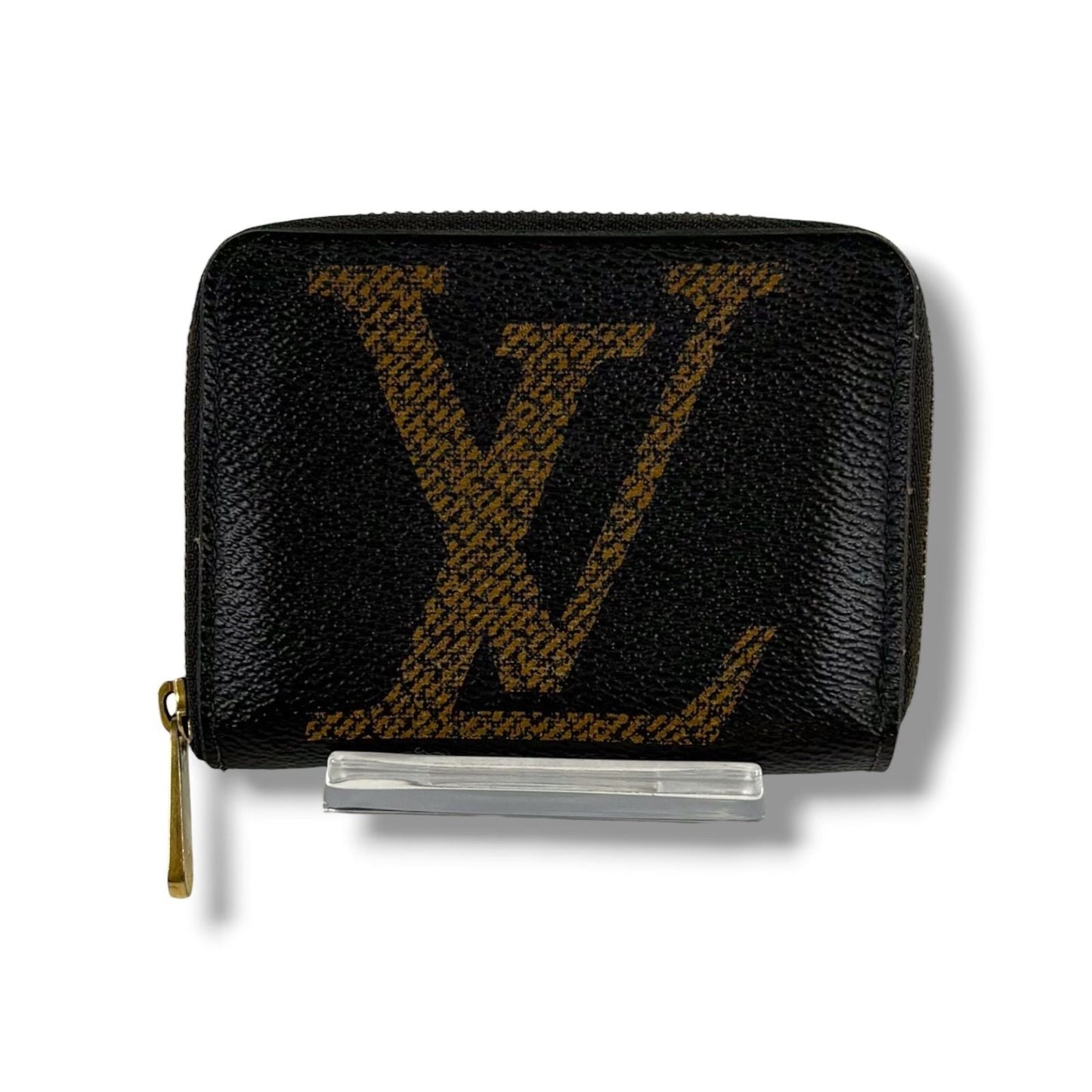 Louis Vuitton Monogram Giant Zippy Coin Purse Fragment Case Brown Lambskin