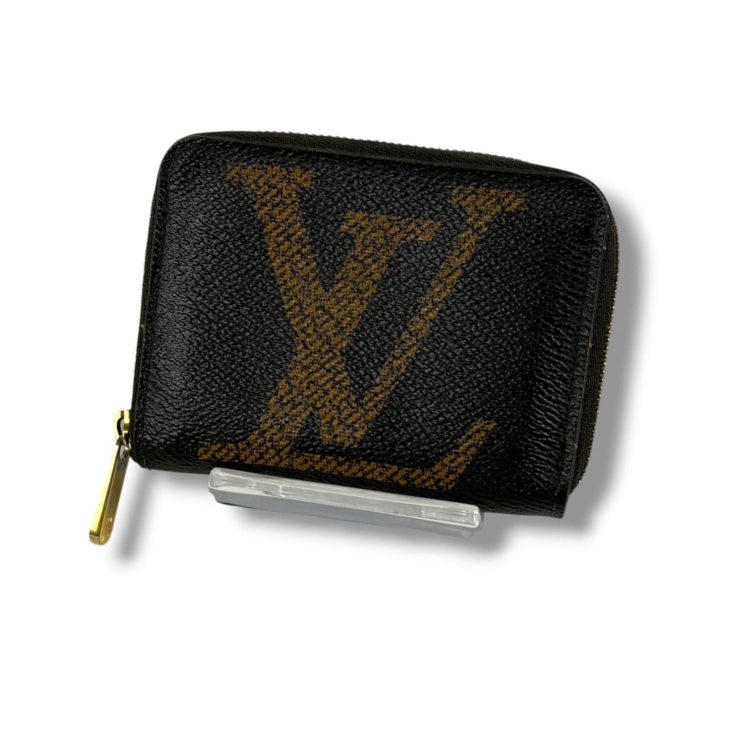 Louis Vuitton Monogram Giant Zippy Coin Purse Fragment Case Brown Lambskin