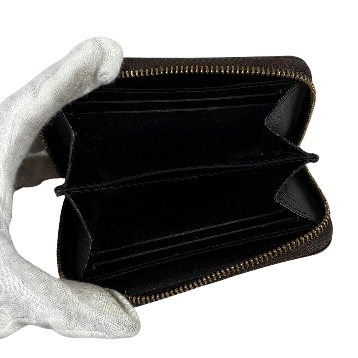 Louis Vuitton Monogram Giant Zippy Coin Purse Fragment Case Brown Lambskin