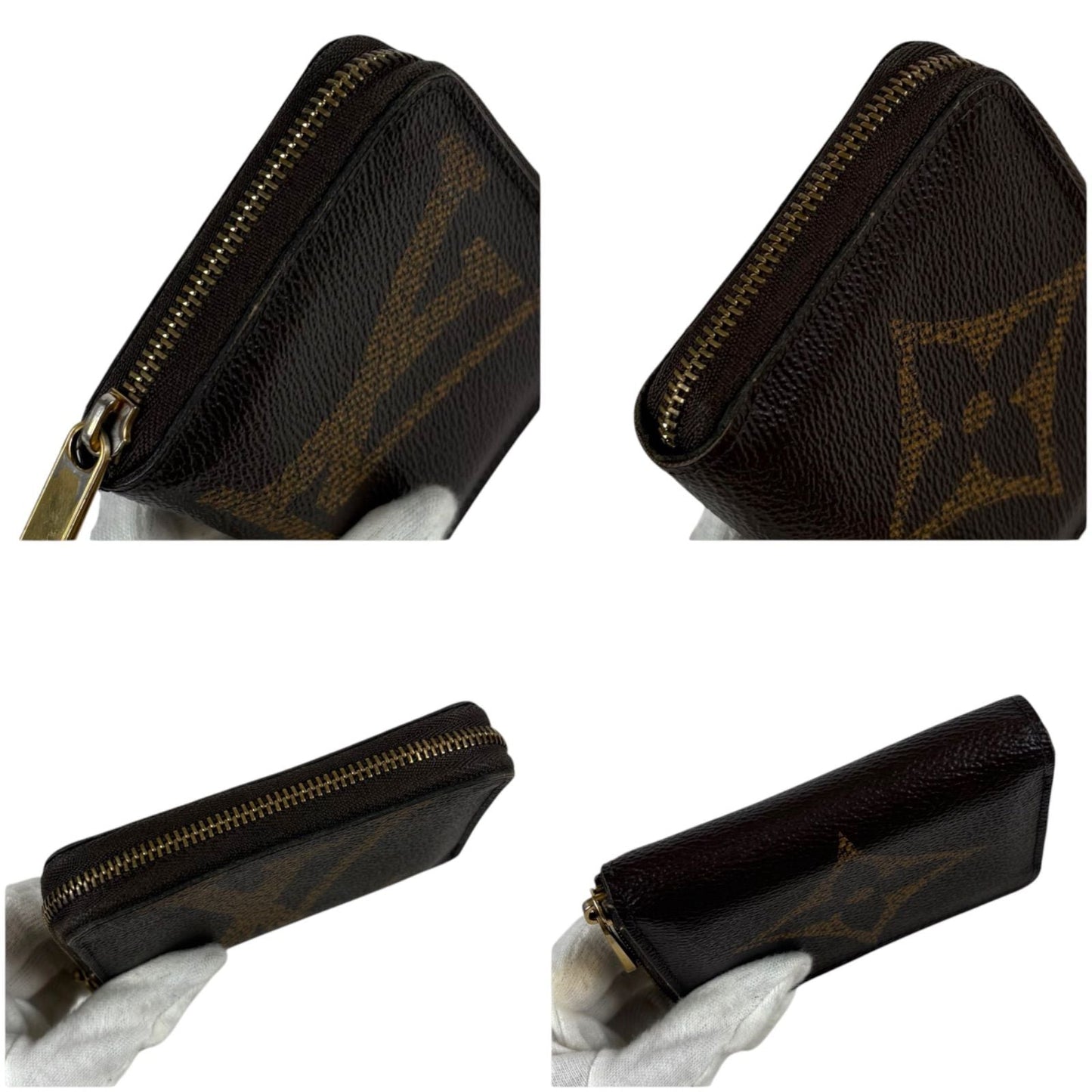Louis Vuitton Monogram Giant Zippy Coin Purse Fragment Case Brown Lambskin