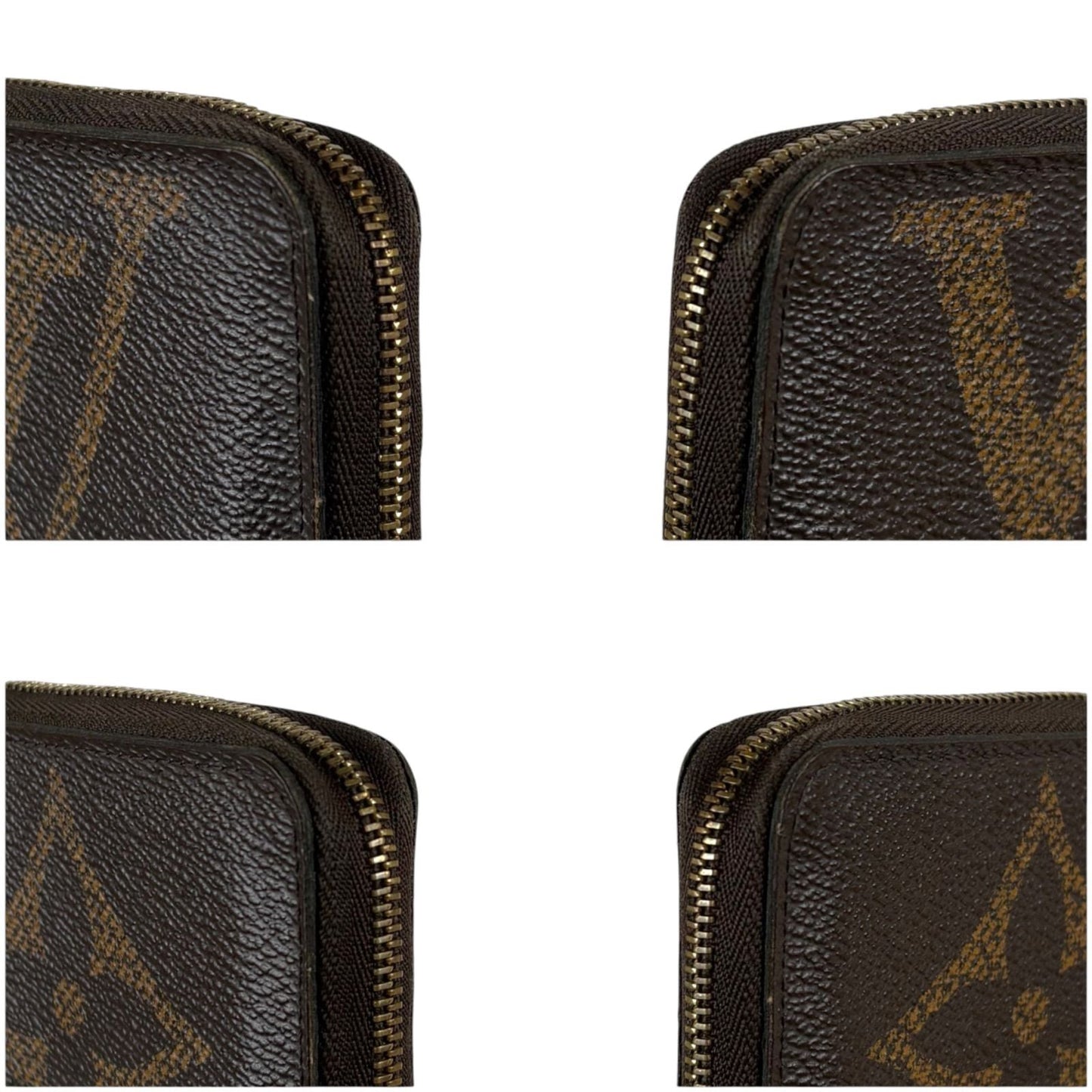 Louis Vuitton Monogram Giant Zippy Coin Purse Fragment Case Brown Lambskin