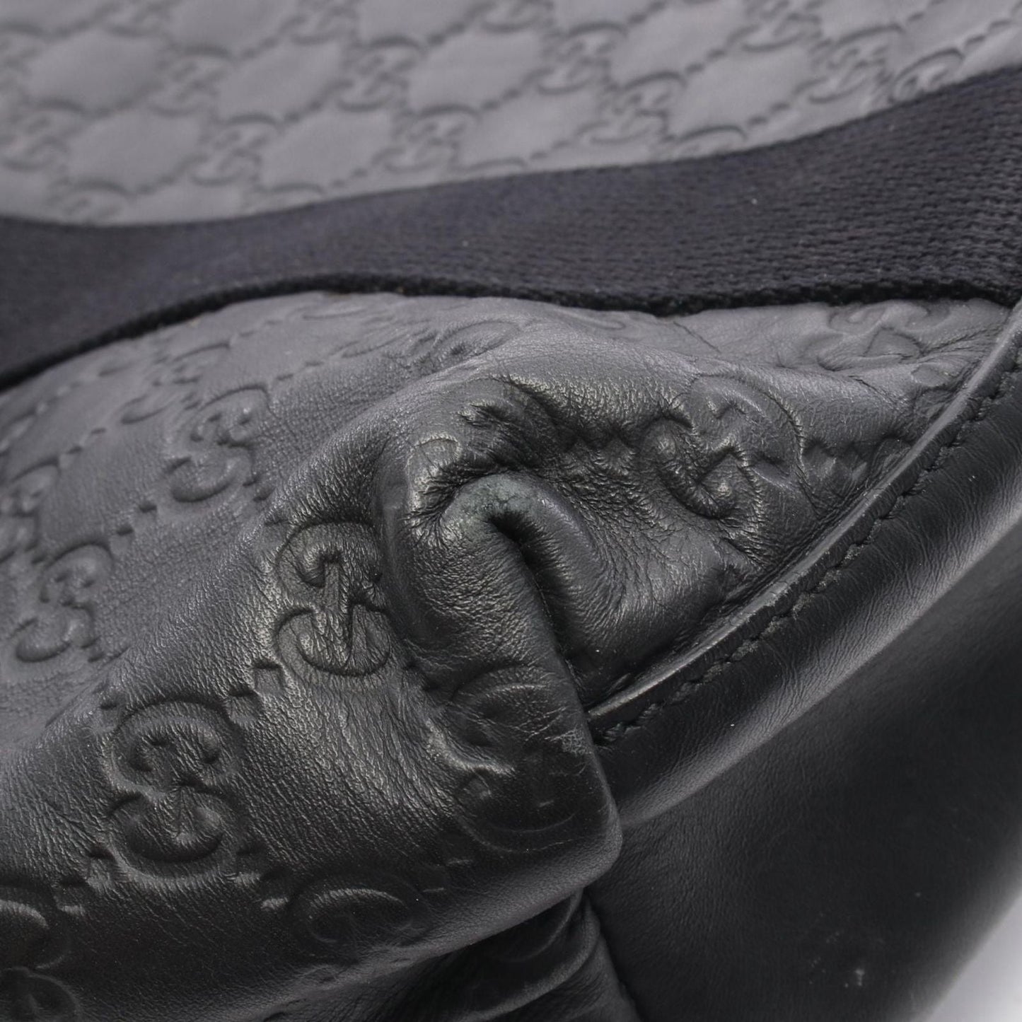 Gucci Tote Guccissima Sherry Line Black Leather