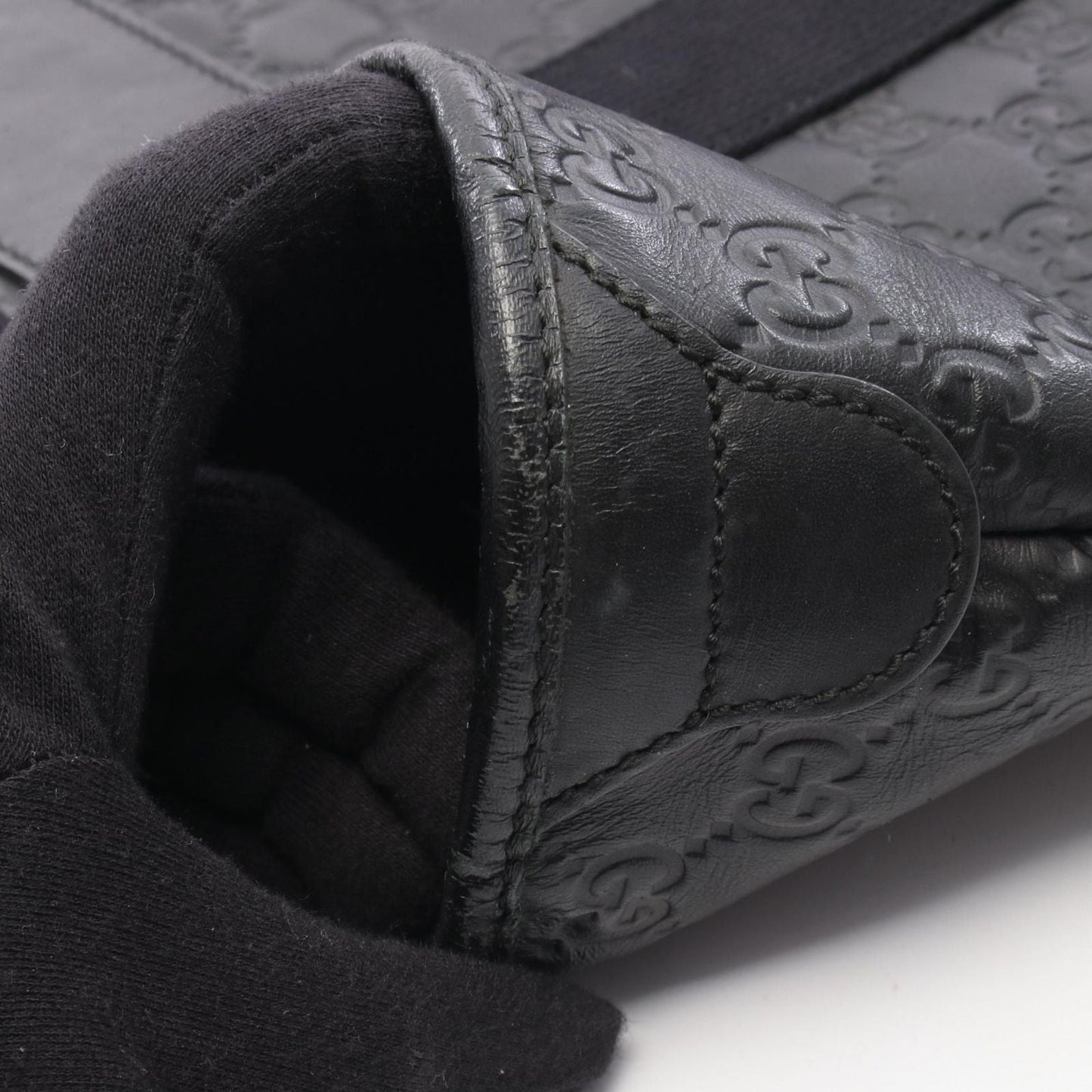 Gucci Tote Guccissima Sherry Line Black Leather