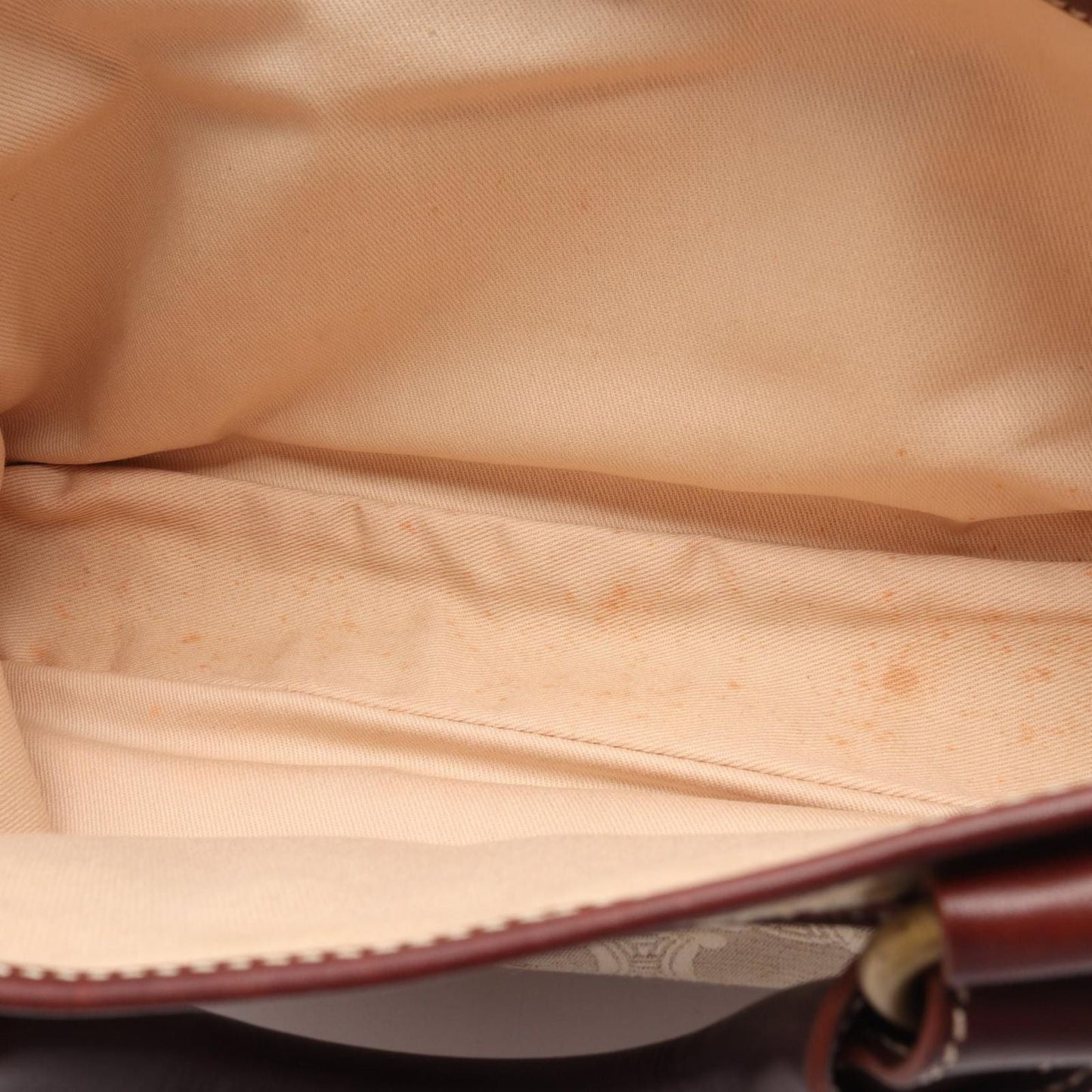 Celine Handbag Boogie Bag Beige Bordeaux Canvas Leather
