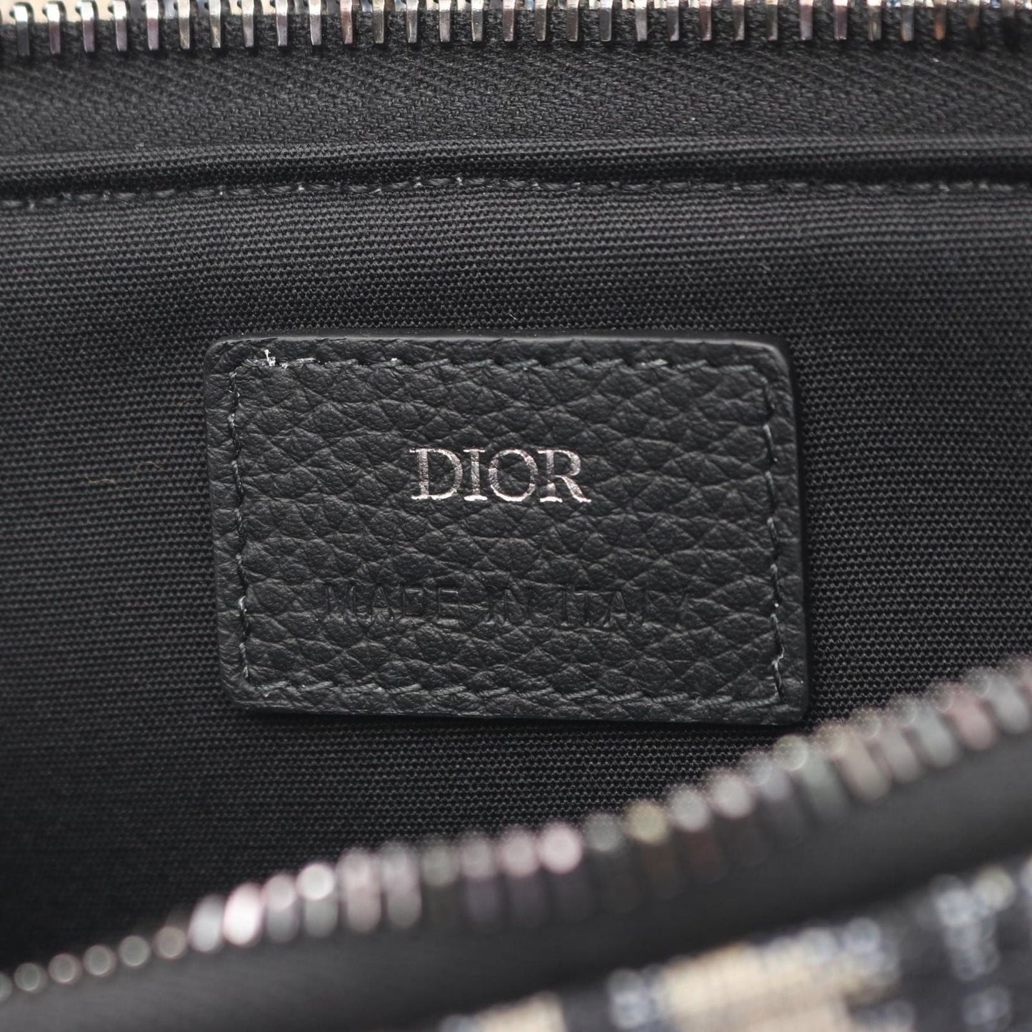 Dior Clutch Saddle Pouch White Beige Navy Canvas Oblique
