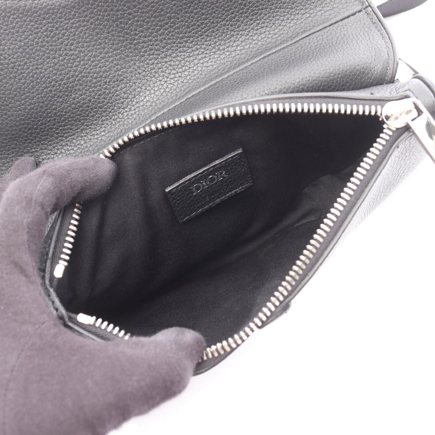 Dior Shoulder Bag Saddle Black Leather
