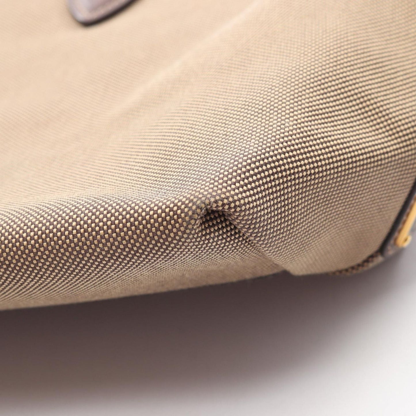 Prada Handbag Logo Jacquard 2-Way Beige Brown