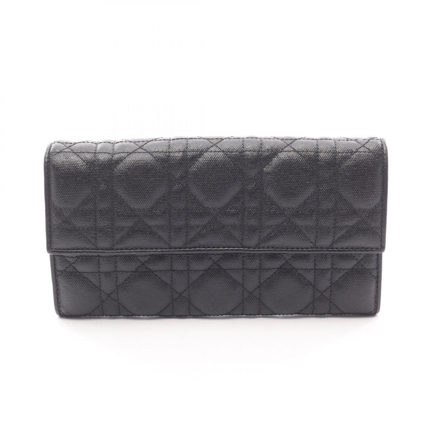Dior Bifold Wallet Cannage Black Leather Zip