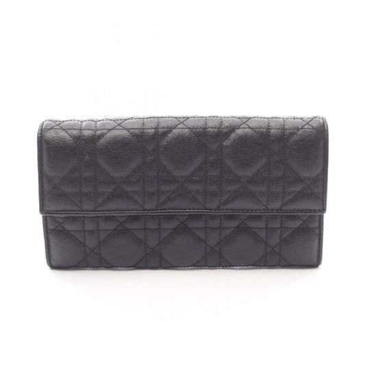 Dior Bifold Wallet Cannage Black Leather Zip