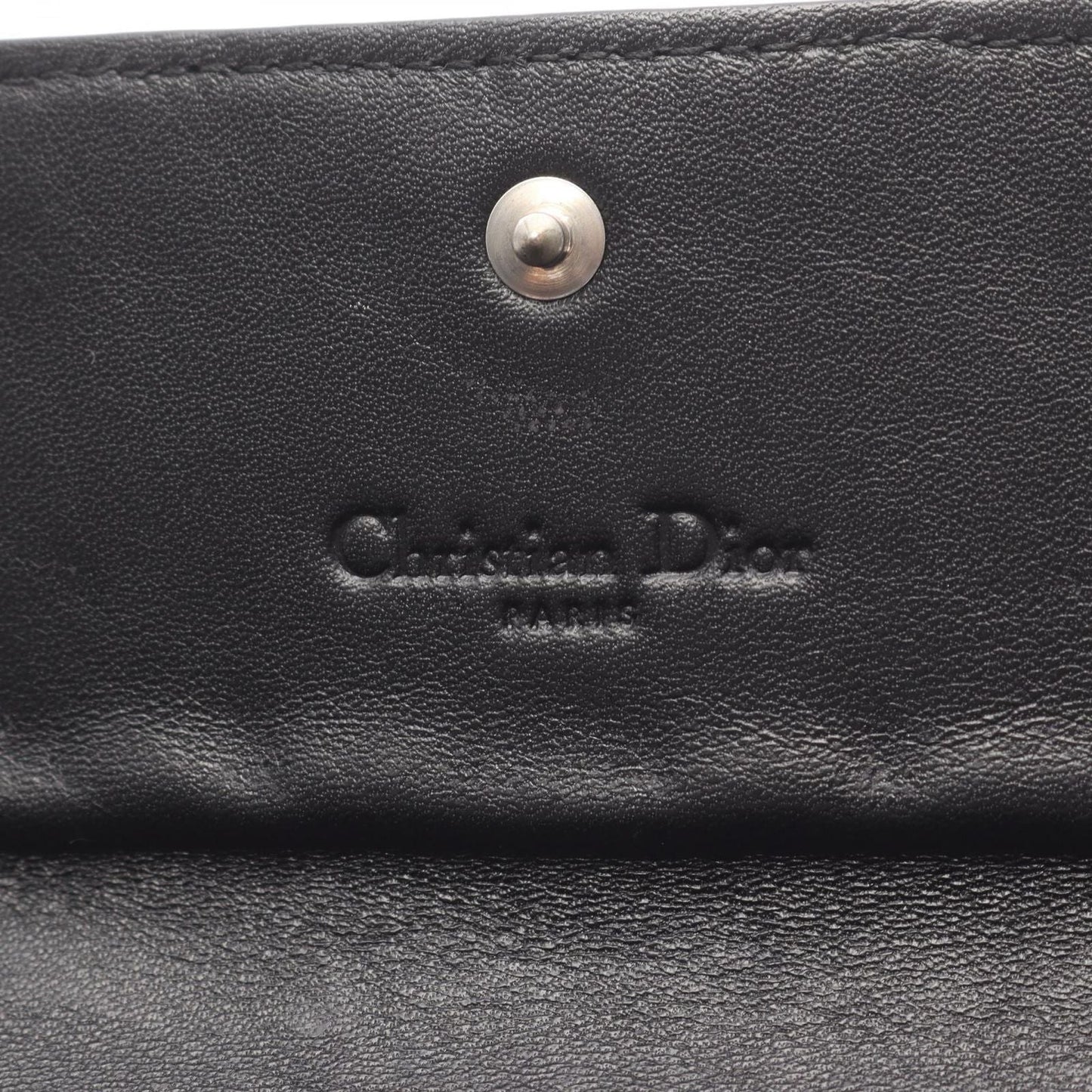 Dior Bifold Wallet Cannage Black Leather Zip