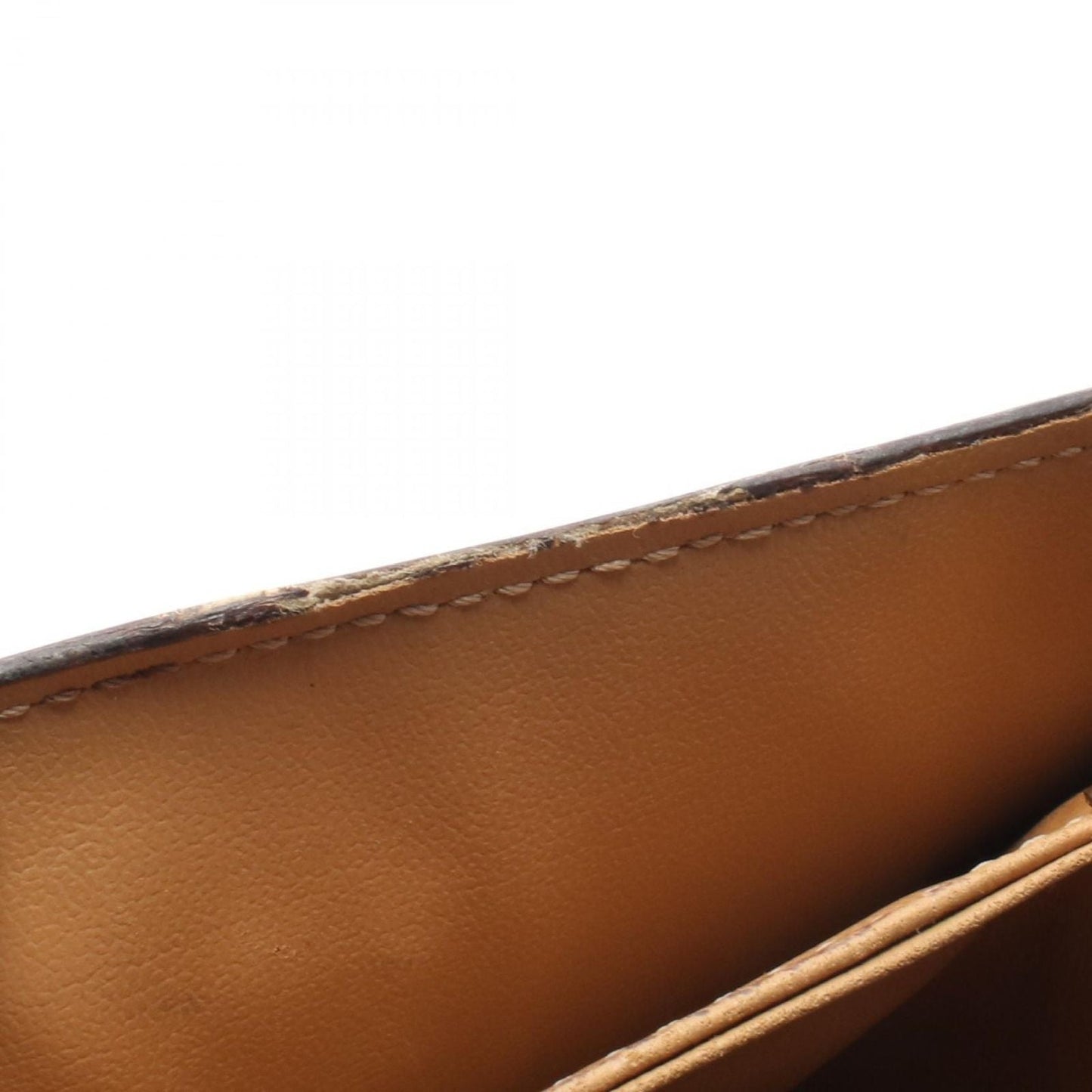 Celine Shoulder Bag Macadam Beige Brown Canvas Leather