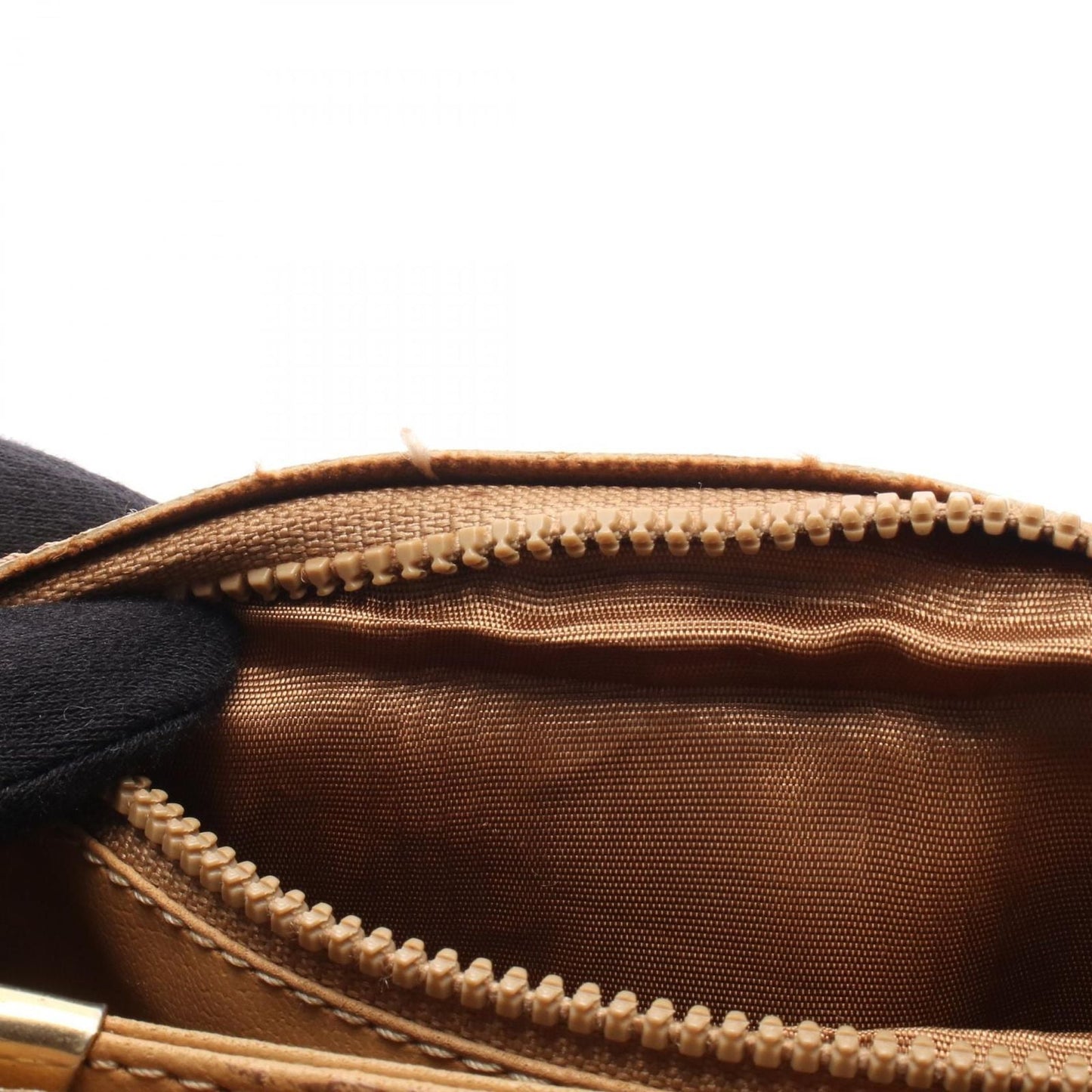 Celine Shoulder Bag Macadam Beige Brown Canvas Leather