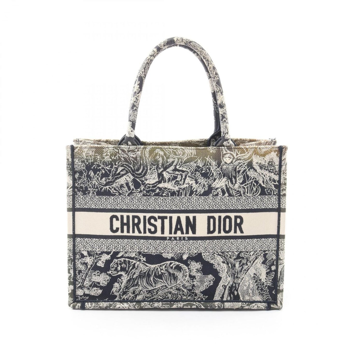 Dior Tote Book Toile de Jouy Ivory Navy Canvas