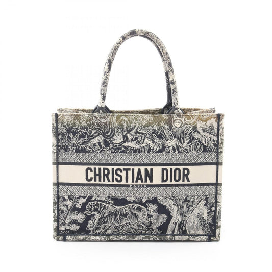 Dior Tote Book Toile de Jouy Ivory Navy Canvas
