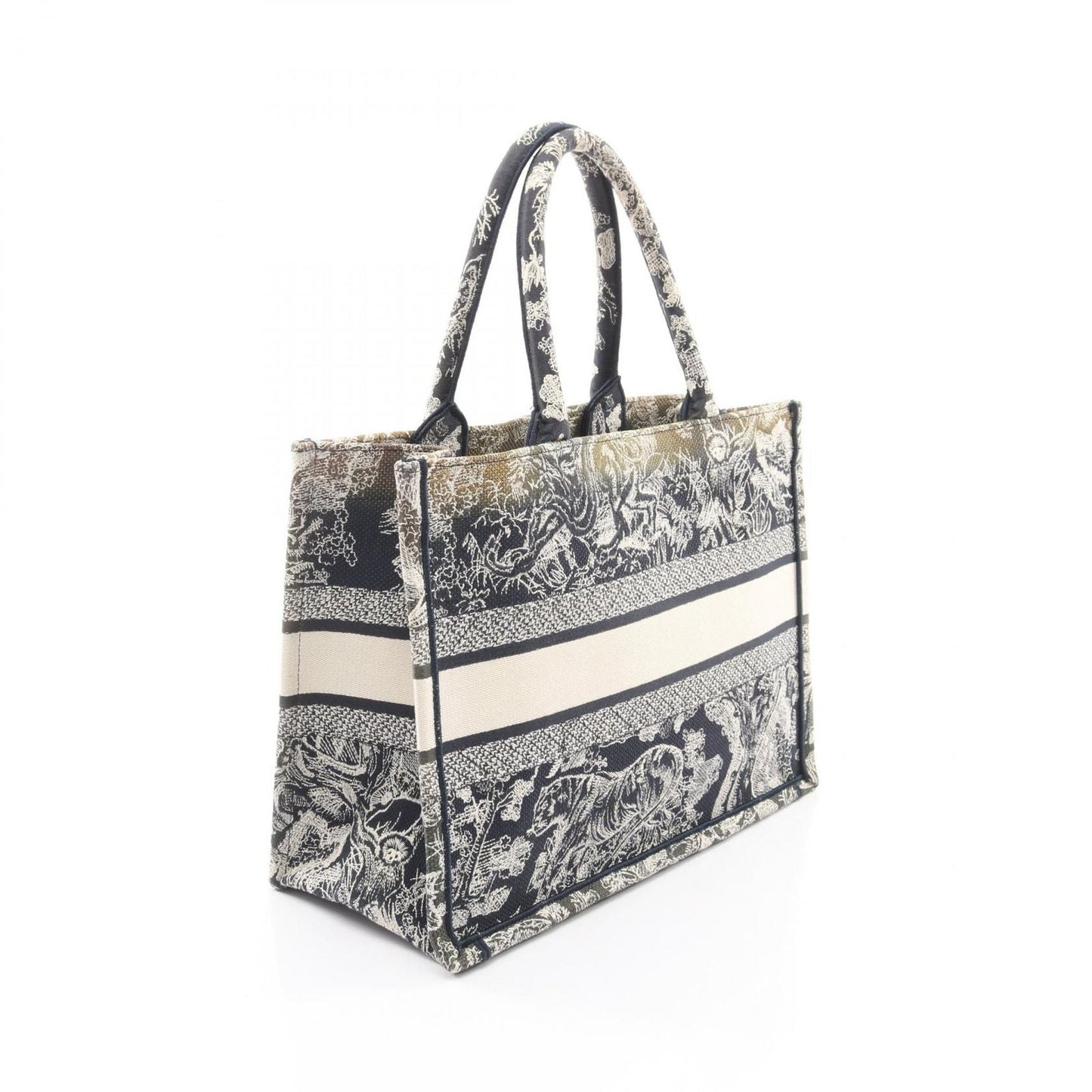 Dior Tote Book Toile de Jouy Ivory Navy Canvas