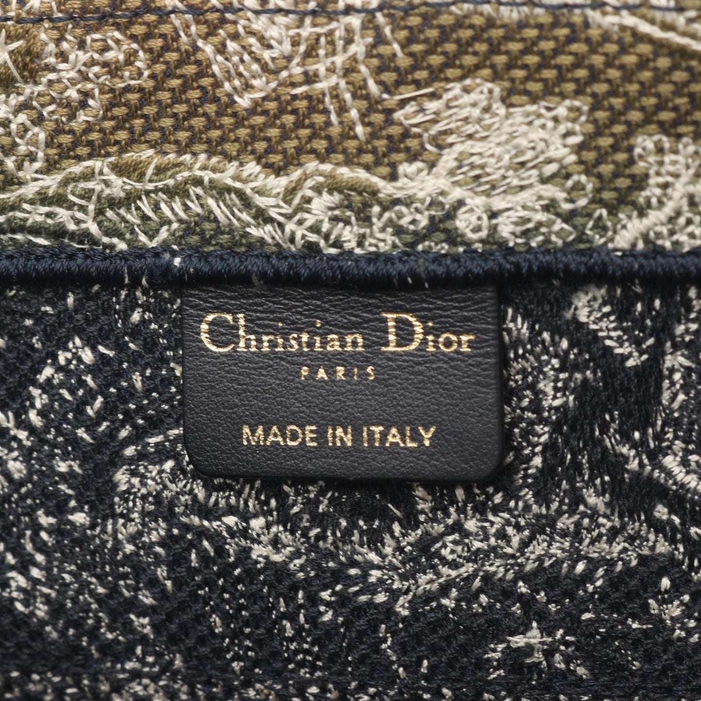 Dior Tote Book Toile de Jouy Ivory Navy Canvas