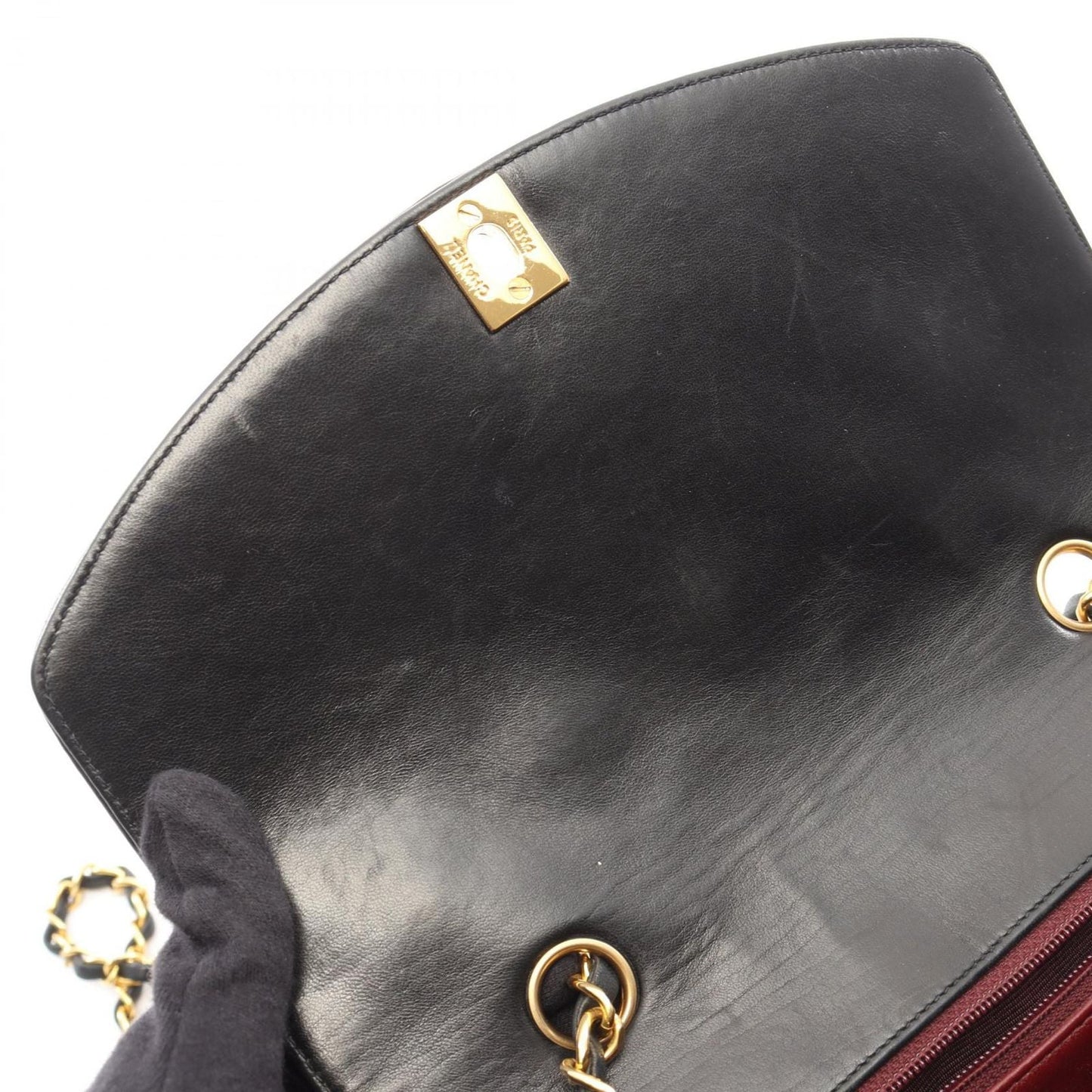 Chanel Shoulder Bag Quilted Diana Flap Black Lambskin Chain