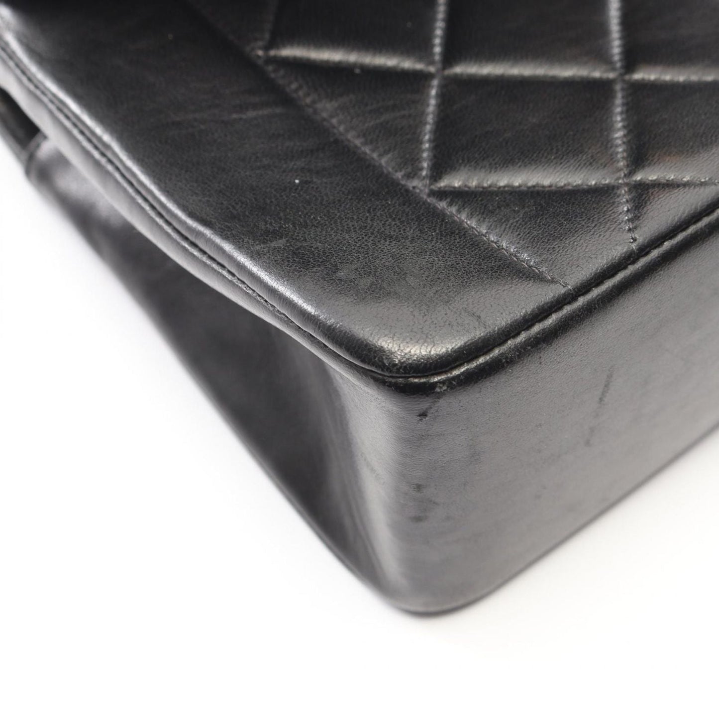 Chanel Shoulder Bag Quilted Diana Flap Black Lambskin Chain