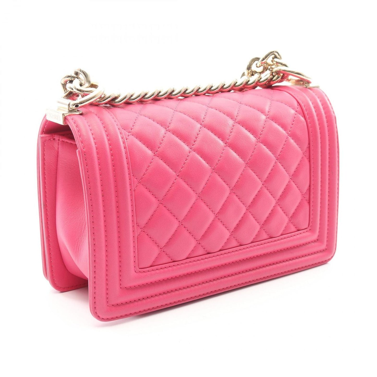 Chanel Shoulder Bag Small Pink Lambskin Chain