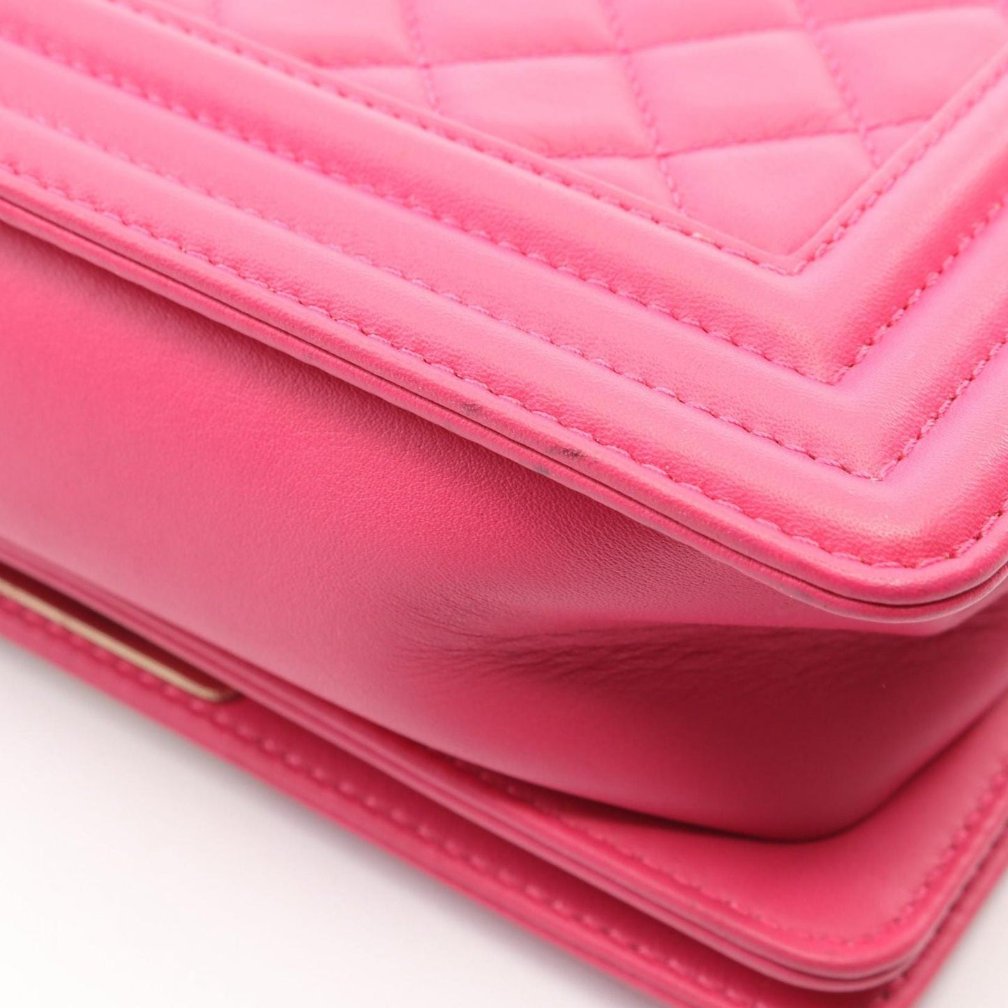 Chanel Shoulder Bag Small Pink Lambskin Chain