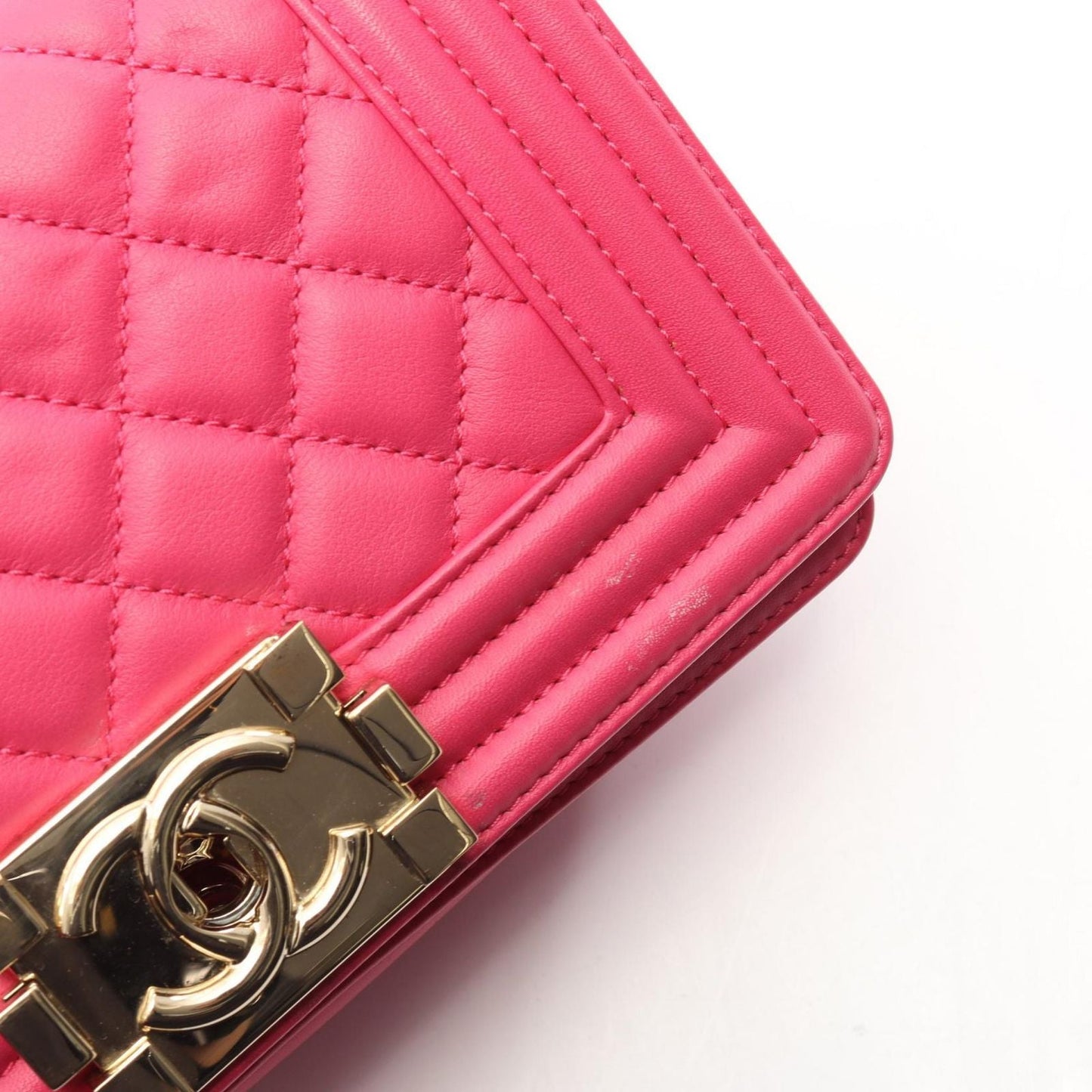 Chanel Shoulder Bag Small Pink Lambskin Chain