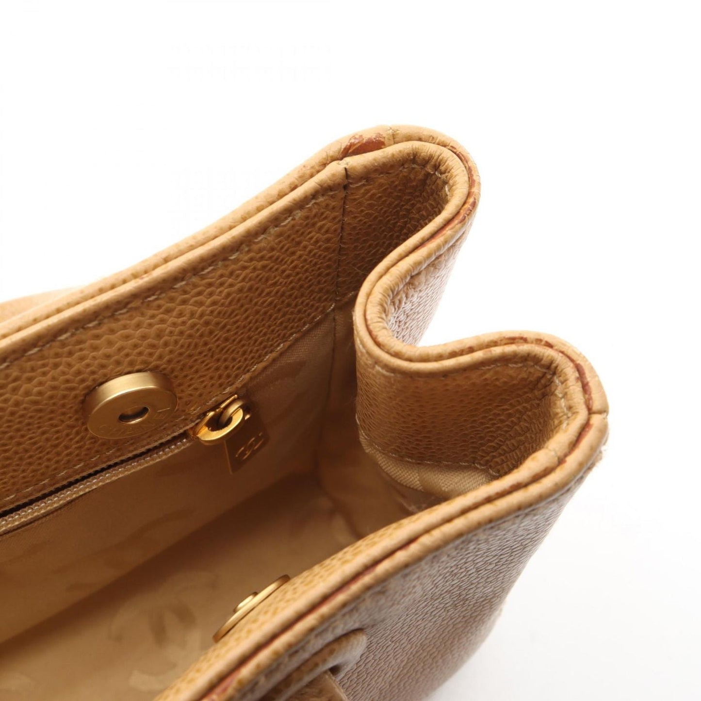 Chanel Handbag CC Logo Mini Beige Calf
