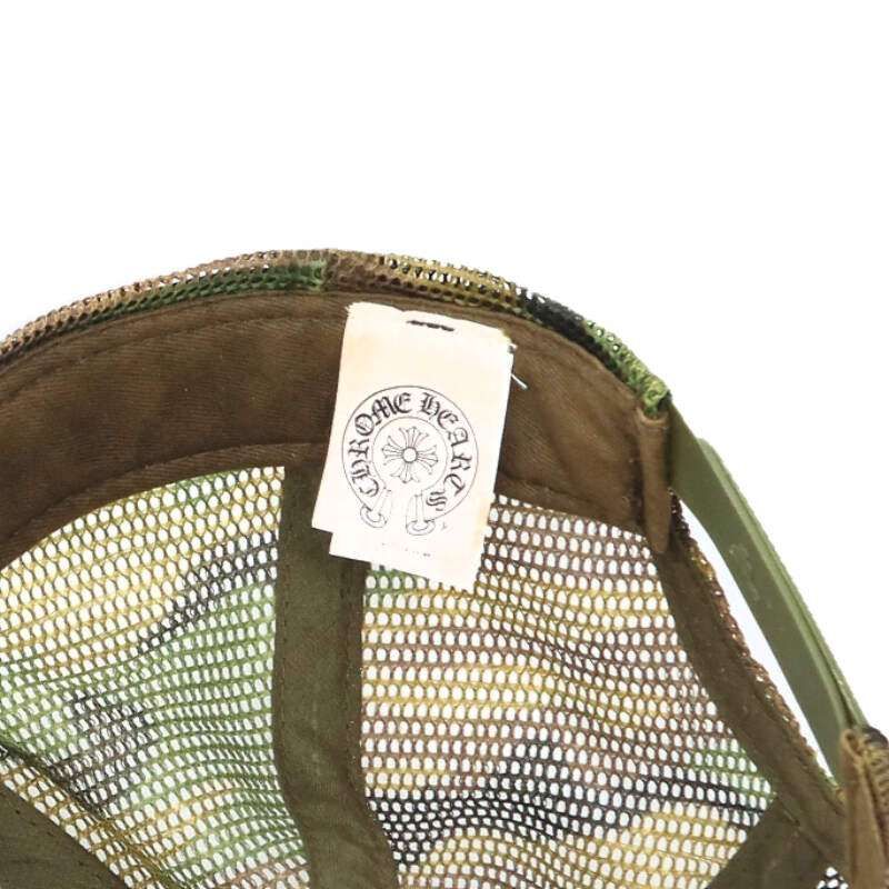 Chrome Hearts Trucker Cap Truck Khaki Cap CH Mesh Cap with Patch Cross Ball Hat