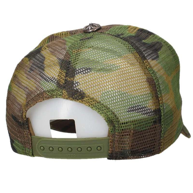 Chrome Hearts Trucker Cap Truck Khaki Cap CH Mesh Cap with Patch Cross Ball Hat
