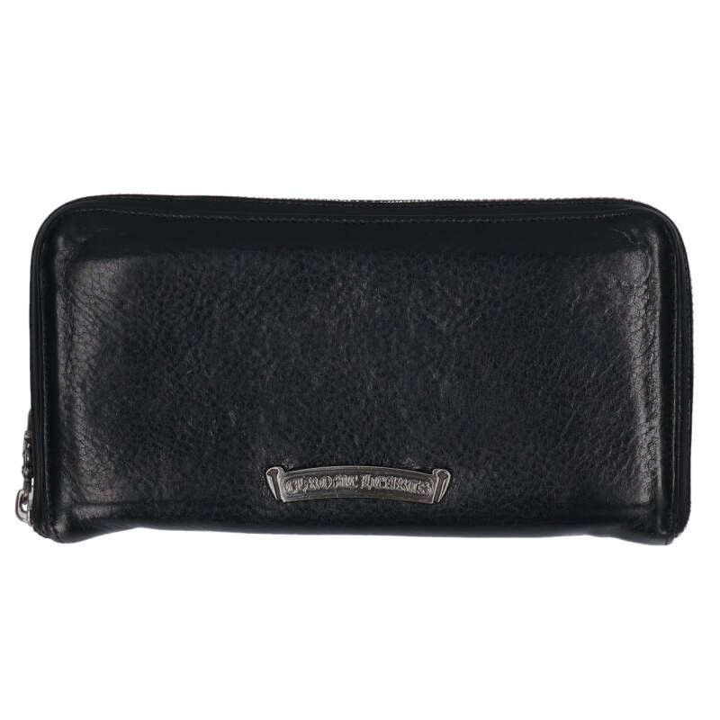 Chrome Hearts RC Zp2 Filigree Plus Decoration Round Zip Leather Wallet