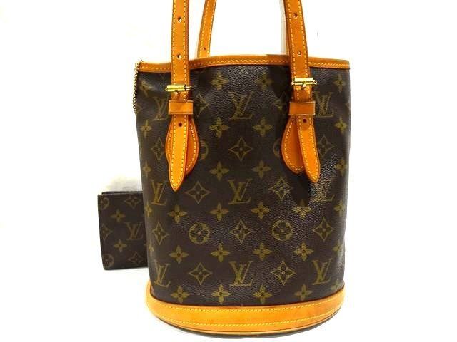 Louis Vuitton Petit Bucket Shoulder Bag Monogram PM