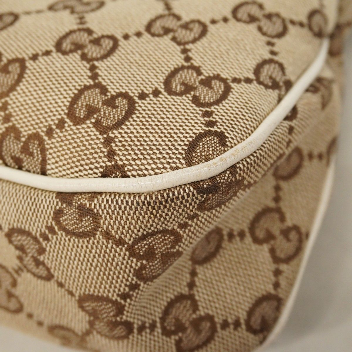 Gucci Handbag GG Canvas Brown Ivory Champagne Gold