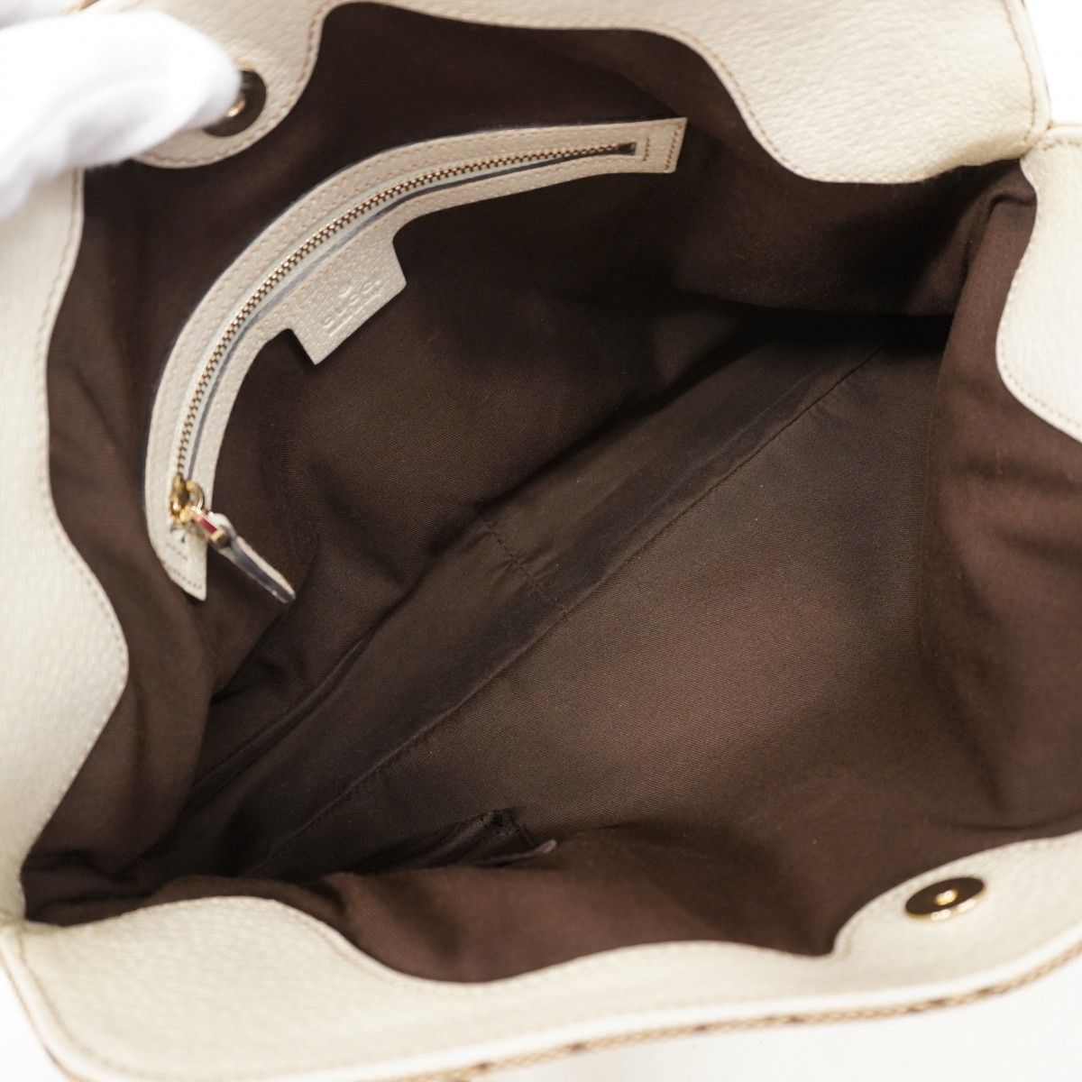 Gucci Handbag GG Canvas Brown Ivory Champagne Gold