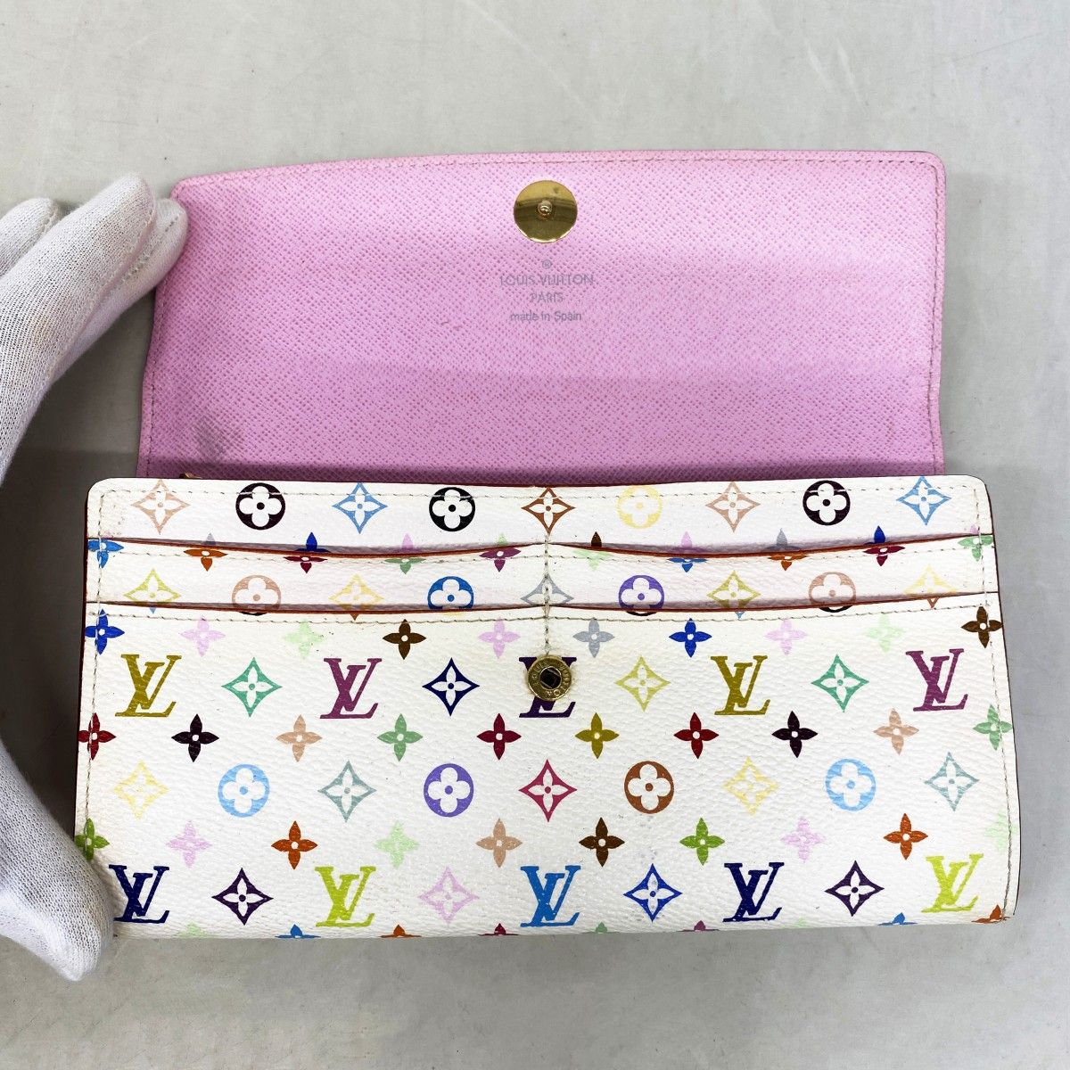 Louis Vuitton Wallet Monogram Multicolor Portefeuille Sarah Blanc Rich
