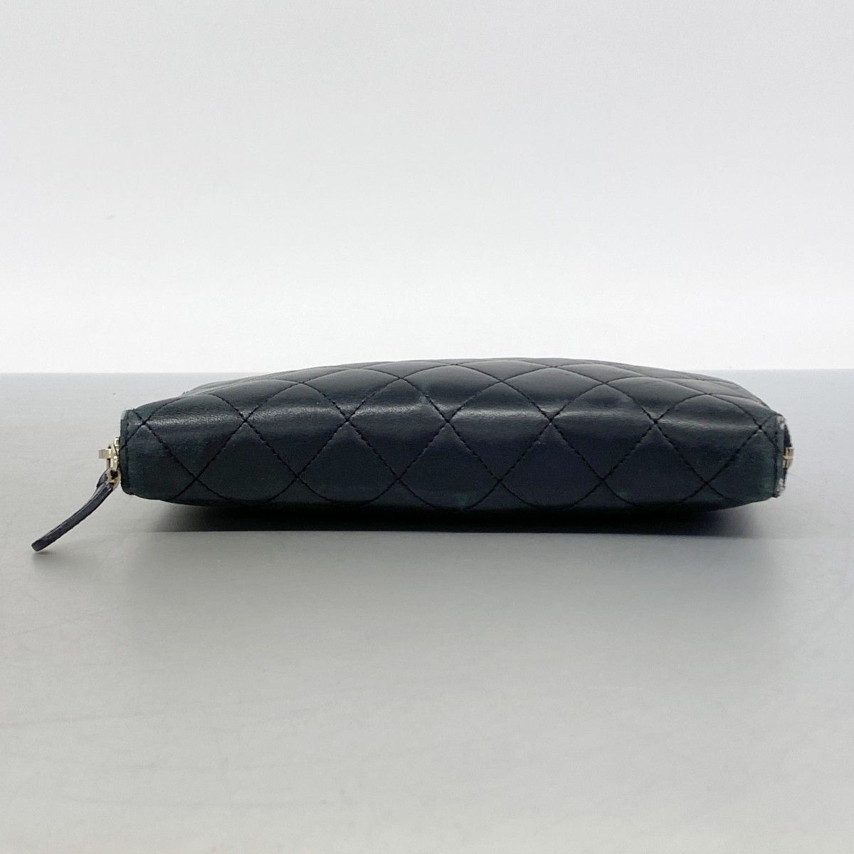 Chanel Wallet Quilted Lambskin Black Champagne Gold