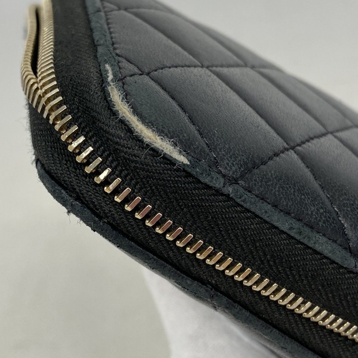 Chanel Wallet Quilted Lambskin Black Champagne Gold