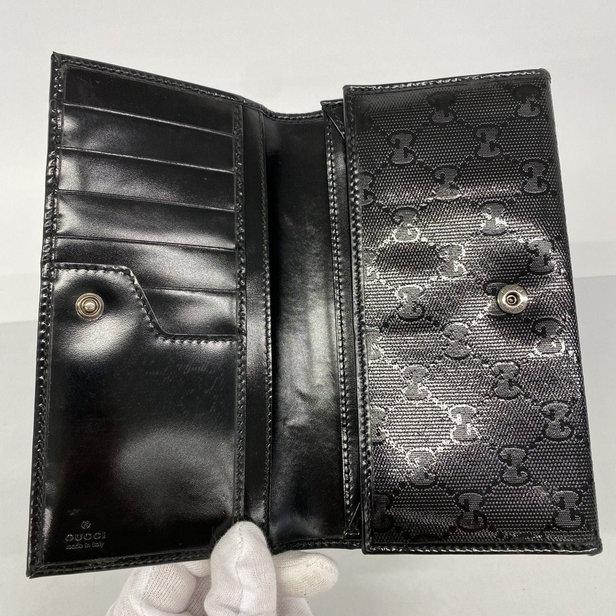 Gucci Wallet GG Supreme Black Silver