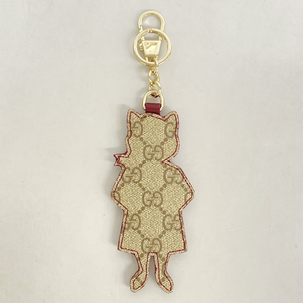 Gucci Key Holder Charm Yuko Higuchi Brown Champagne Gold