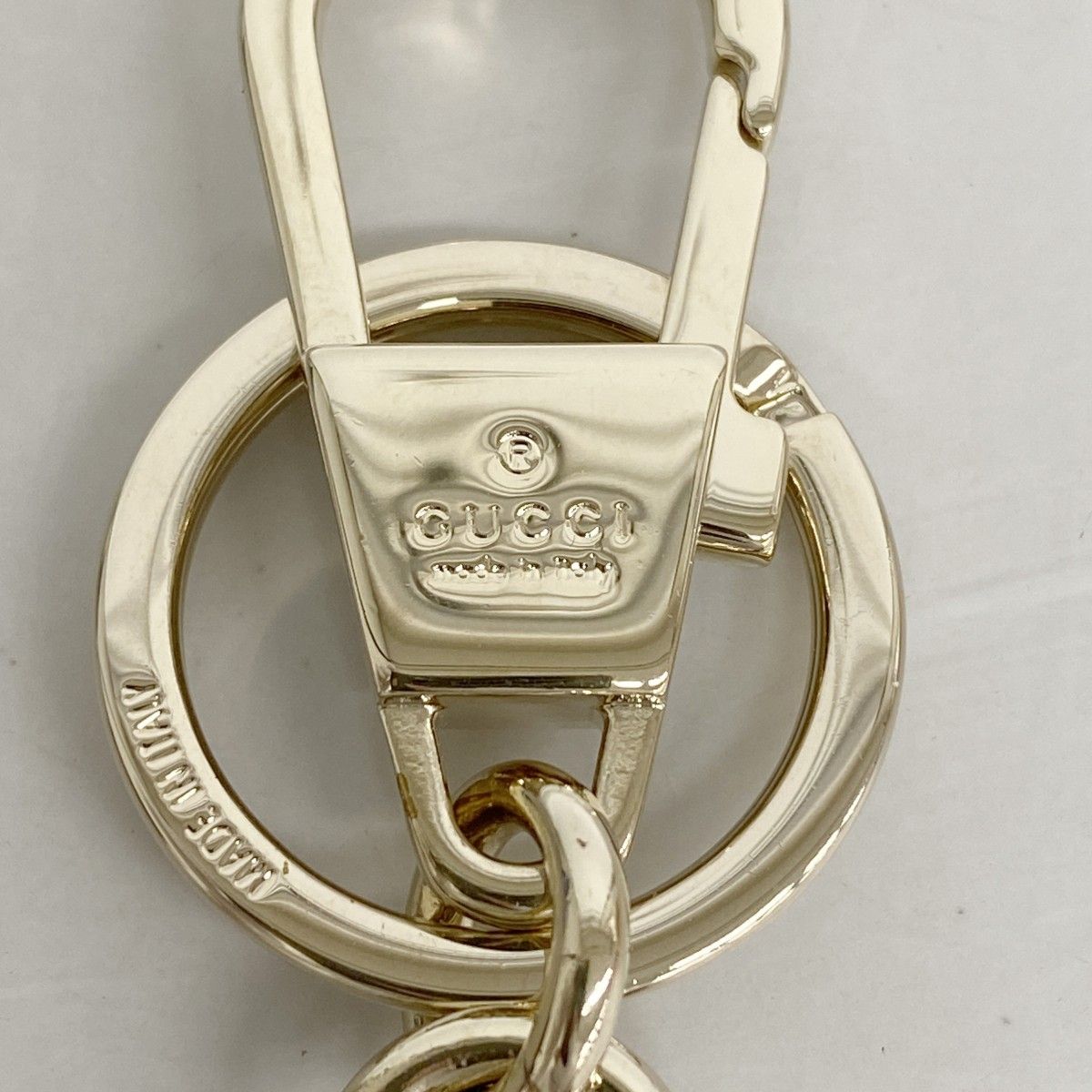 Gucci Key Holder Charm Yuko Higuchi Brown Champagne Gold