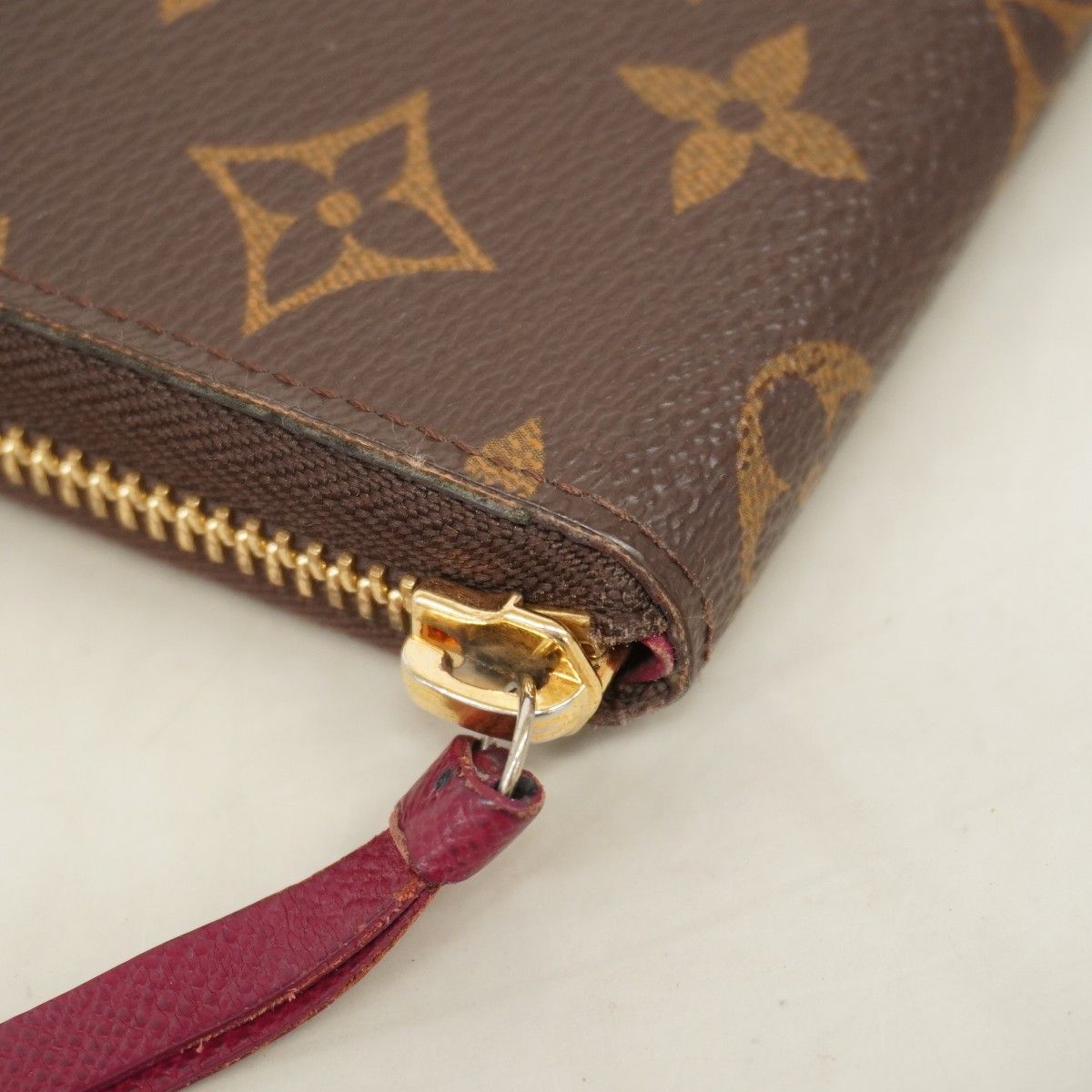 Louis Vuitton Wallet Monogram Portefeuille Clemence Brown Fuchsia Pink