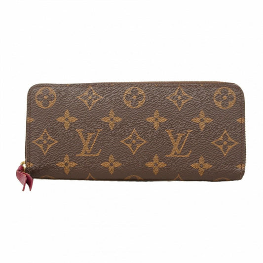 Louis Vuitton Wallet Monogram Portefeuille Clemence Brown Fuchsia Pink