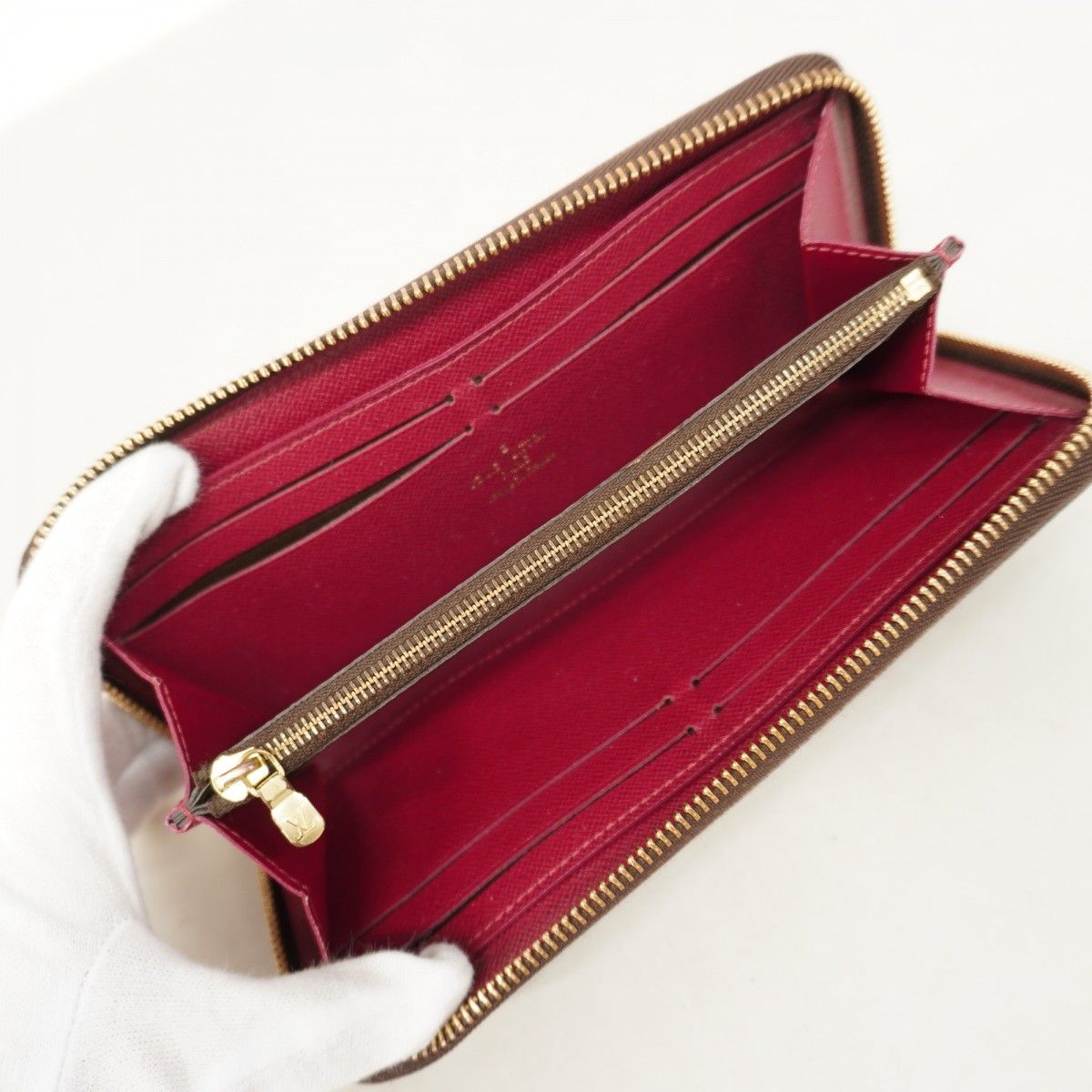 Louis Vuitton Wallet Monogram Portefeuille Clemence Brown Fuchsia Pink
