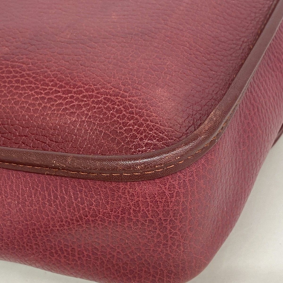 Cartier Business Bag Must Leather Bordeaux Gold Silver