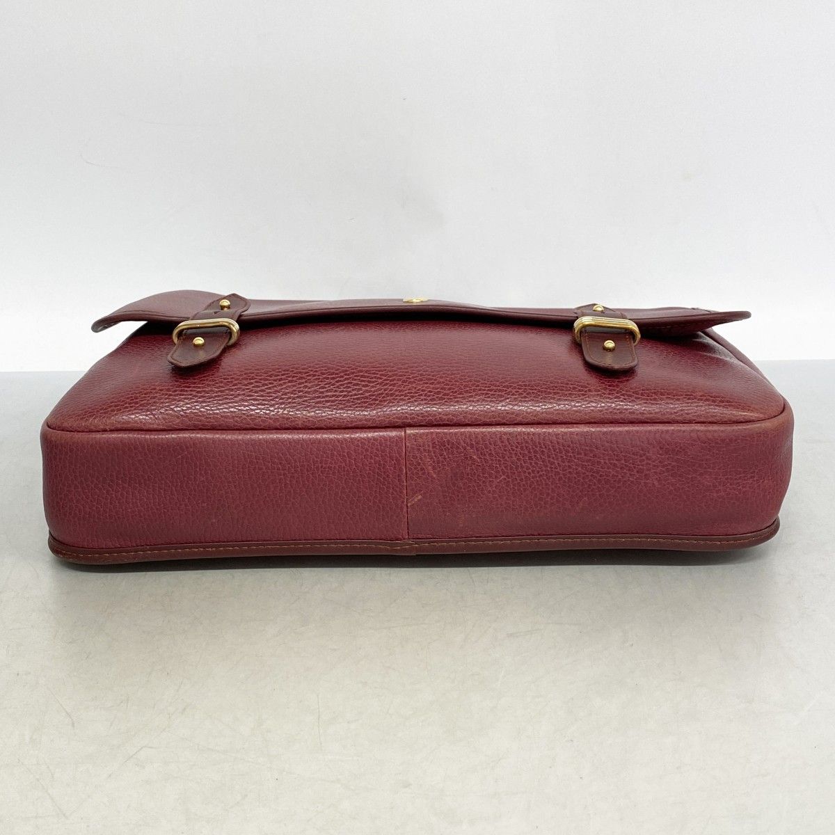 Cartier Business Bag Must Leather Bordeaux Gold Silver
